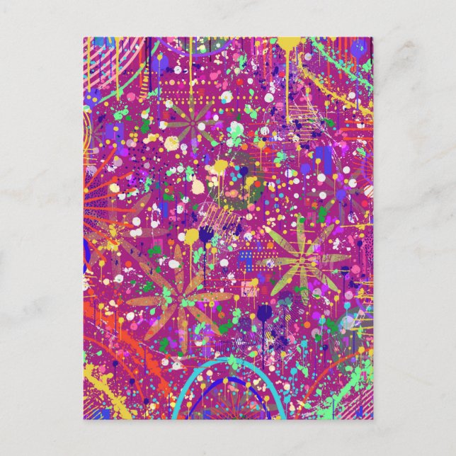 Maximalist Abstract in Bold Color Postcard (Front)