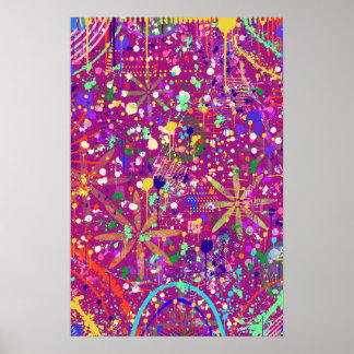 Maximalist Abstract in Bold Color Poster