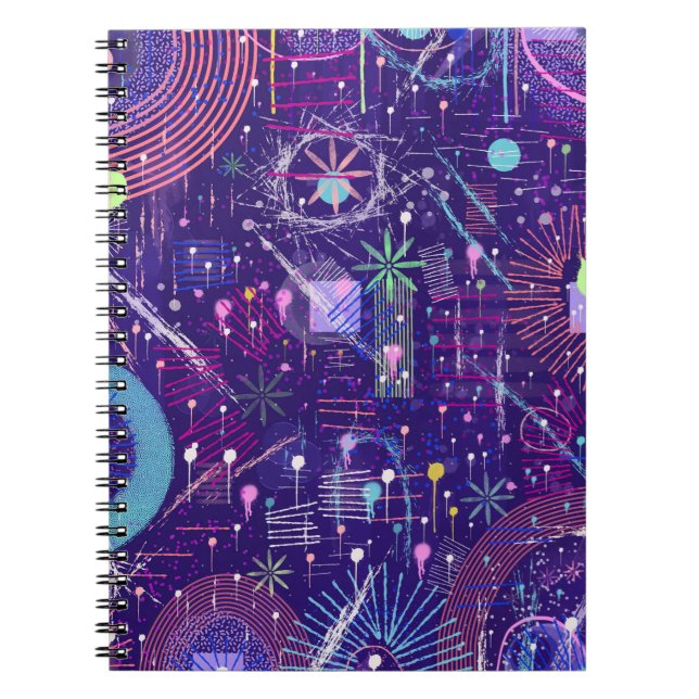 Maximalist Abstract on Purple Notebook (Front)