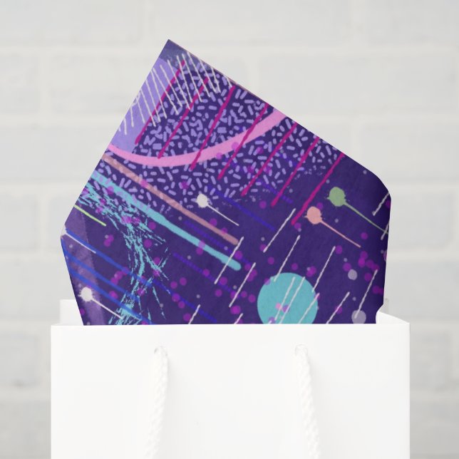 Maximalist Abstract on Purple Tissue Paper (Gift Bag)