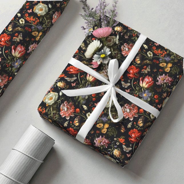 Maximalist Baroque Floral Wrapping Paper (Creator Uploaded)