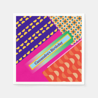 Maximalist Birthday Repeating Patterns Colourful Napkin