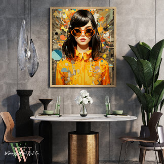 Maximalist Bold Colourful Woman Portrait Poster