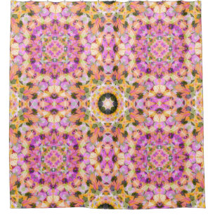 Maximalist Dopamine Decor Pretty Pink Yellow Star Shower Curtain