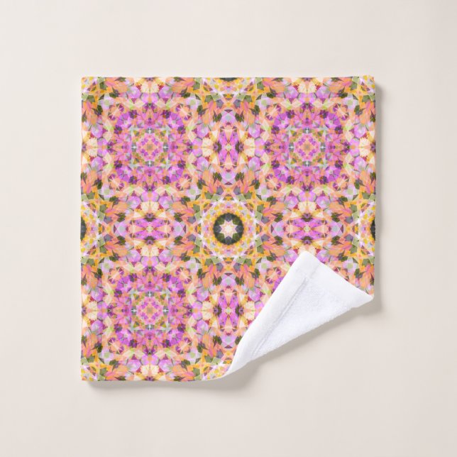Maximalist Dopamine Decor Pretty Pink Yellow Star Wash Cloth (Wash Cloth)