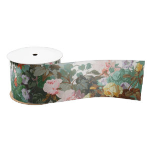 Maximalist Dream Vintage Floral  Satin Ribbon