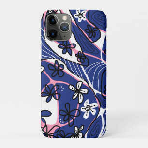 Maximalist Floral Neuro Art - Blue Pink White Case-Mate iPhone Case