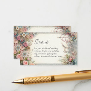 Maximalist Floral Shabby Country Vintage DETAILS Enclosure Card