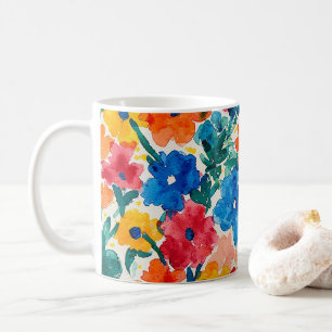 Maximalist Floral Watercolor Pattern Coffee Mug