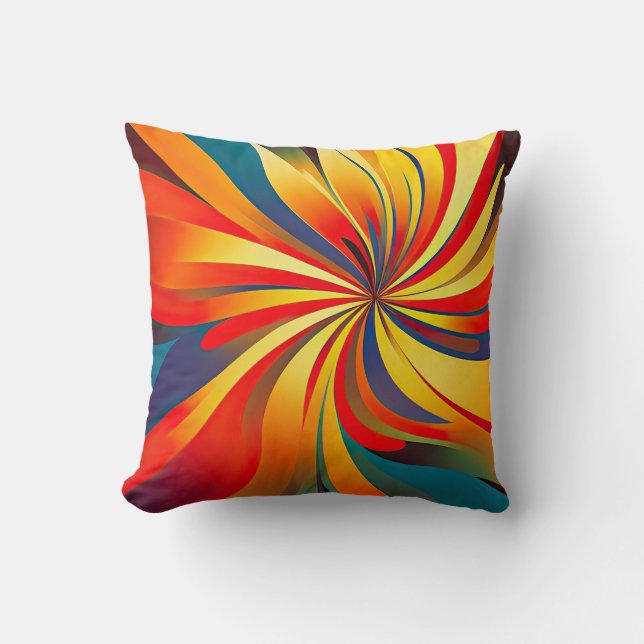 Maximalist Flower Wavy Design Cushion (Front)