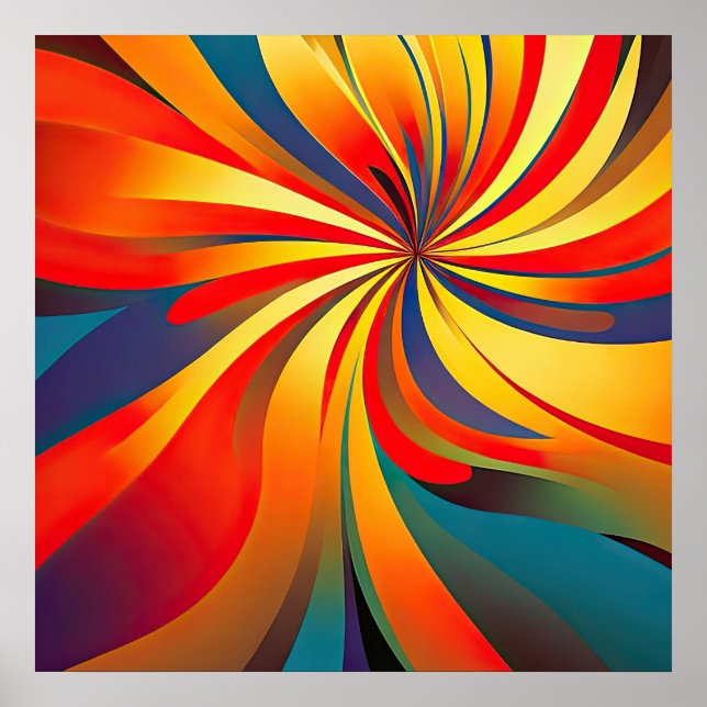 Maximalist Flower Wavy Design Poster (Front)