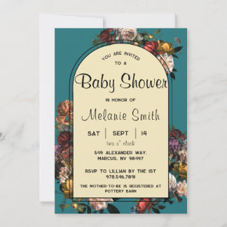 Maximalist Jewel Toned Baby Shower Invitation