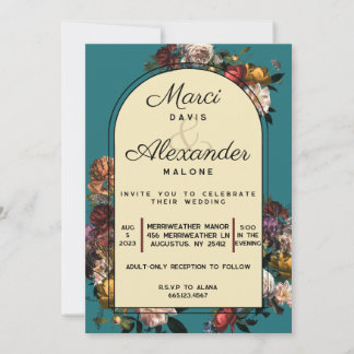Maximalist Jewel Toned Wedding Invitation
