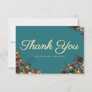 Maximalist Jewel Toned Wedding Thank You Note