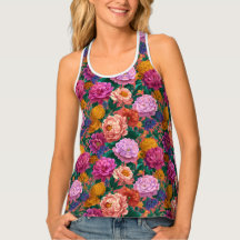 Maximalist Lilac and Peach Blooms on Pink