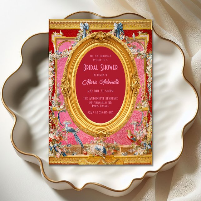 Maximalist Marie Antoinette Rococo Bridal Shower Invitation (Creator Uploaded)