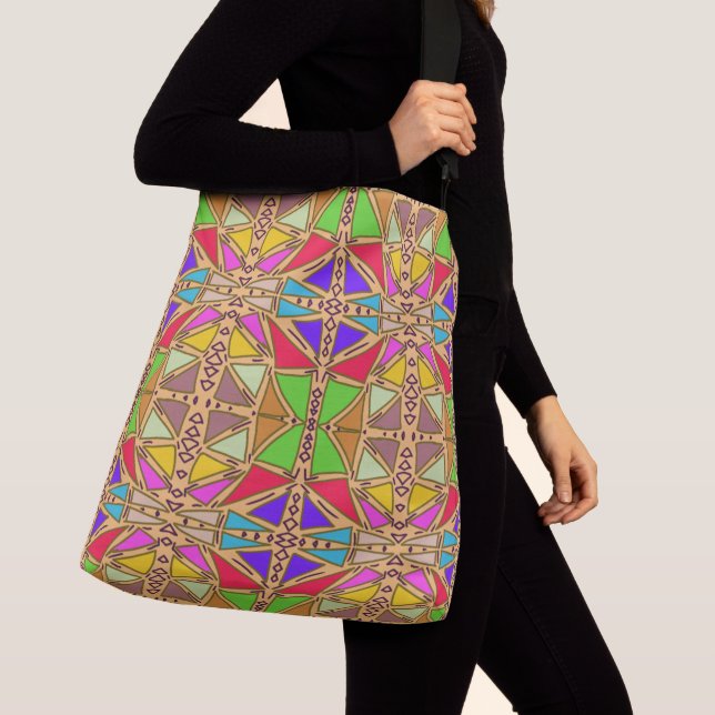 Maximalist Mediaeval Swords and Shields Crossbody Bag (Close Up)