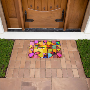 Maximalist Mosaic Mirror Aesthetic Office Doormat