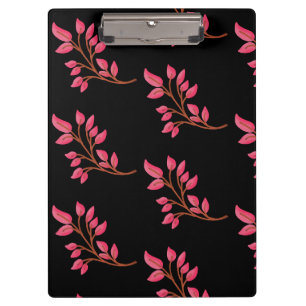 Maximalist Pink Botanical Pattern — Hot Pink Leaf Clipboard