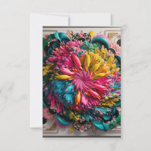 Maximalist Printable Eclectic Abstract Colourful  RSVP Card