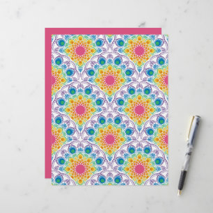 Maximalist Rainbow Floral Fountain Art Deco
