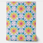 Maximalist Rainbow Floral Fountain Art Deco Scales Wallpaper<br><div class="desc">Enjoy 1920s elegance in our abstract Floral Fountain dot mandala in an art deco scallop pattern using colours from our Maximalist Rainbow palette.</div>