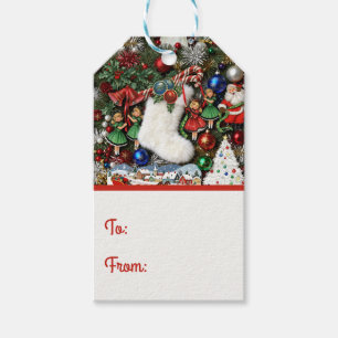 Maximalist Retro Christmas Collage Gift Tags