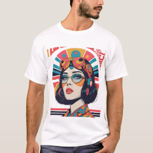 Maximalist Retro-Nostalgia Illustration of a Girl  T-Shirt