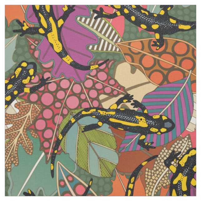 maximalist salamander forest fabric (Swatch)