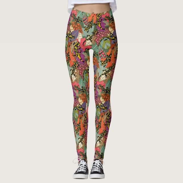 maximalist salamander forest leggings (Front)