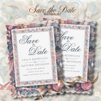Maximalist Save The Date Vintage Floral Scrapbook