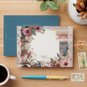 Maximalist Vintage Shabby Floral Event Envelope