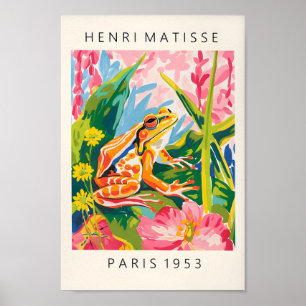 Maximalist Wall Art, Frog Poster, Pink Tropical De Poster