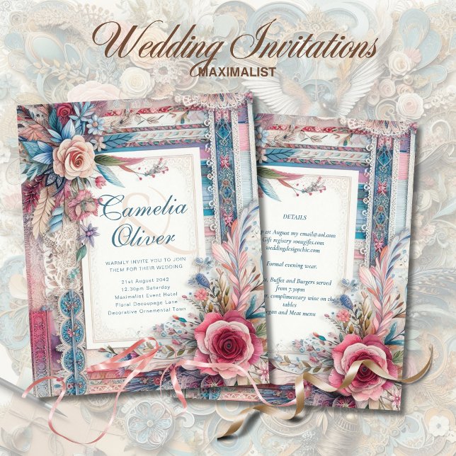 Maximalist Wedding Invitations Busy Decorative (Creator Uploaded)