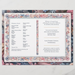 Maximalist Wedding Program Shabby Chic Vintage Flyer
