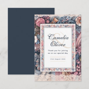 Maximalist Wedding Vintage Floral Thank You Card
