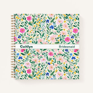 Maximalist Wildflower Floral Square Notebook