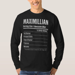 Maximillian Serving Size Nutrition Label Calories T-Shirt