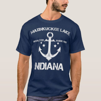MAXINKUCKEE LAKE INDIANA Funny Fishing Camping T-Shirt