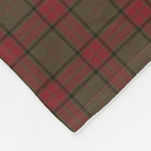 Maxwell Clan Red and Brown Hunting Tartan Fleece Blanket