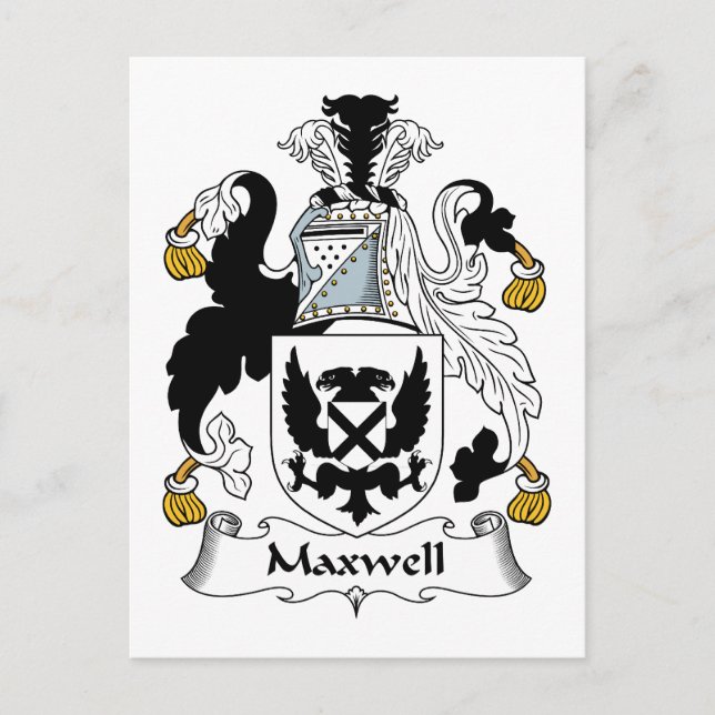 Maxwell Family Crest Postcard (Front)