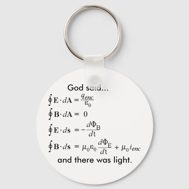 maxwell, God said..., and there was light. Key Ring (Front)