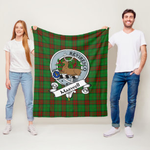 Maxwell Hunting Clan Badge Tartan Plaid Fleece Blanket