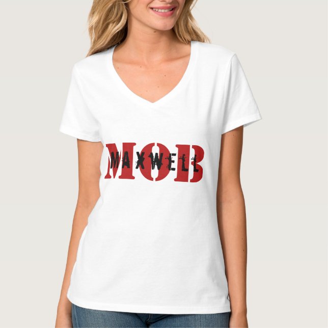 Maxwell MOB White V-Neck T-Shirt (Front)