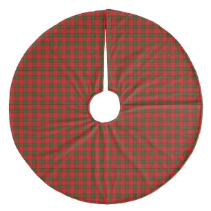 Maxwell tartan red green plaid fleece tree skirt