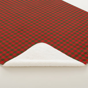 Maxwell tartan red green plaid sherpa blanket