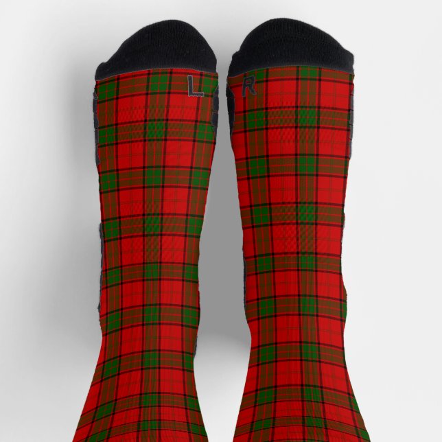 Maxwell tartan red green plaid socks (Top)