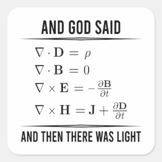 Maxwells Equations Maxwell Maxwell's Math 1WH1 Square Sticker
