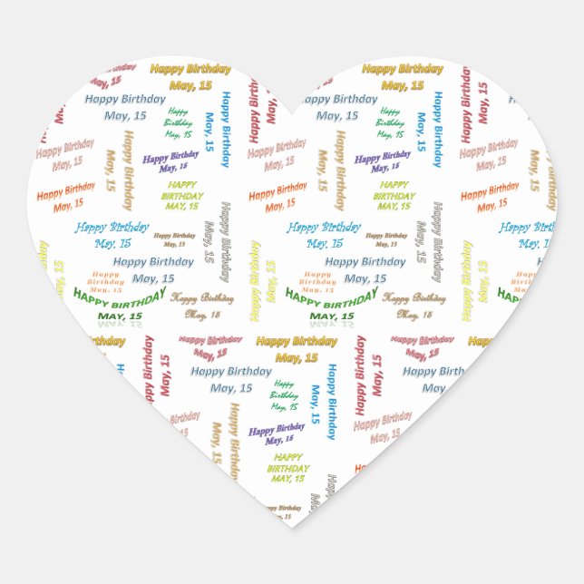 May, 15 Birthday Sticker (Front)