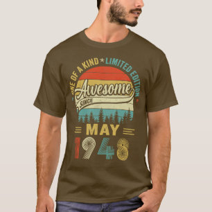 May 1948 Vintage 75 Years Old Retro 75th Birthday T-Shirt